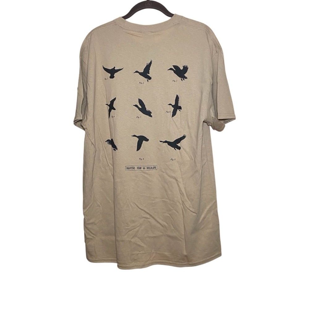 Nature Bird Sketch Graphic T-Shirt Art Teacher Minimal Tee Large